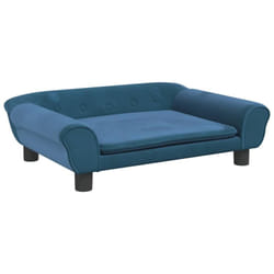 Lit pour chien bleu 70x48x22 cm velours Vidaxl