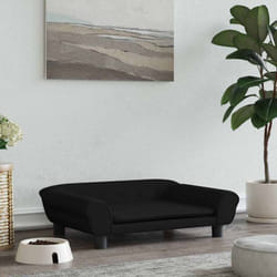 Lit pour chien noir 70x48x22 cm velours Vidaxl