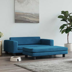 Lit pour chien avec extension bleu 100x50x30 cm velours Vidaxl