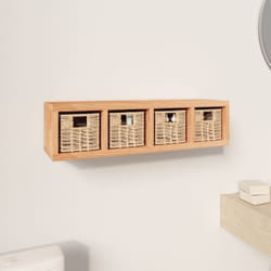 Tagère murale avec paniers 62x18x16 cm Bois massif de noyer Vidaxl