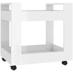 Vidaxl - Chariot de bureau Blanc brillant 60x45x60 cm Bois d'ingénierie