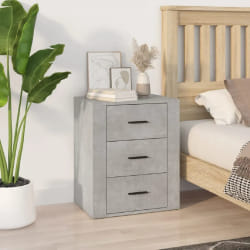 vidaXL Table de chevet Gris béton 50x36x60 cm Bois d'ingénierie
