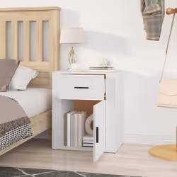 VidaXL 816720 Table de nuit et table de chevet Blanc