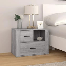 vidaXL Table de chevet Sonoma gris 60x36x45 cm Bois d'ingénierie