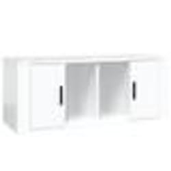 vidaXL Meuble TV Blanc brillant 100x35x40 cm Bois d'ingénierie
