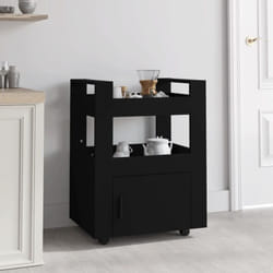 Vidaxl - Chariot de cuisine Noir 60x45x80 cm Bois d'ingénierie