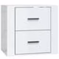 vidaXL Table de chevet murale Blanc brillant 50x36x47 cm