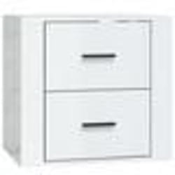 vidaXL Table de chevet murale Blanc brillant 50x36x47 cm