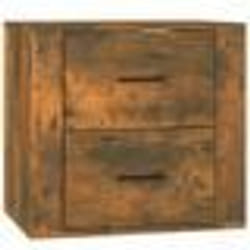 vidaXL Table de chevet murale Chêne fumé 50x36x47 cm