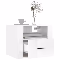 VidaXL 816885 Table de nuit et table de chevet Blanc - Vue supplémentaire 4