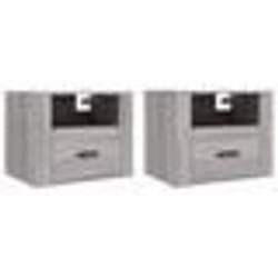 vidaXL Tables de chevet murales 2 pcs Sonoma gris 50x36x40 cm