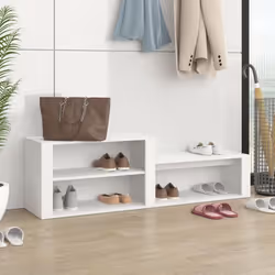 vidaXL Armoire à chaussures Blanc 150x35x45 cm Bois d'ingénierie
