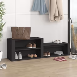 vidaXL Armoire à chaussures Noir 150x35x45 cm Bois d'ingénierie