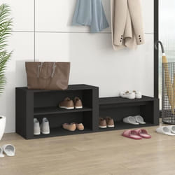 vidaXL Armoire à chaussures Noir 150x35x45 cm Bois d'ingénierie