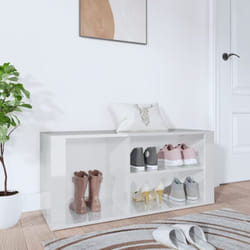 Vidaxl - Armoire à chaussure Blanc brillant 100x35x45 cm Bois ingénierie