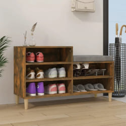 vidaXL Armoire à chaussures Chêne fumé 102x36x60 cm Bois d'ingénierie