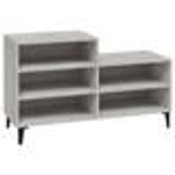 vidaXL Armoire à chaussures Gris béton 102x36x60 cm Bois d'ingénierie
