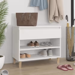 vidaXL Armoire à chaussures Blanc 70x36x60 cm Bois d'ingénierie