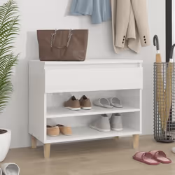 vidaXL Armoire à chaussure Blanc brillant 70x36x60 cm Bois ingénierie