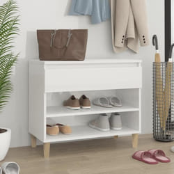 vidaXL Armoire à chaussure Blanc brillant 70x36x60 cm Bois ingénierie