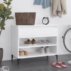 vidaXL Armoire à chaussure Blanc brillant 70x36x60 cm Bois ingénierie