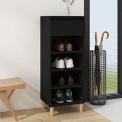 Vidaxl - Armoire à chaussures Noir 40x36x105 cm Bois d'ingénierie
