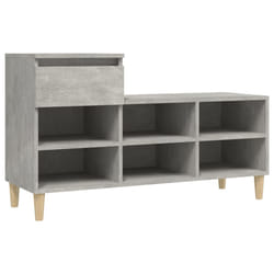 vidaXL Armoire à chaussures Gris béton 102x36x60 cm Bois d'ingénierie