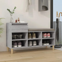 vidaXL Armoire à chaussures Sonoma gris 102x36x60 cm Bois d'ingénierie