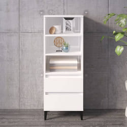 Buffet haut Blanc brillant 40x36x110 cm Bois d'ingénierie vidaXL