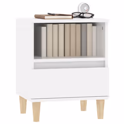 VidaXL 821795 Table de nuit et table de chevet Blanc - Vue supplémentaire 4