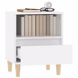 VidaXL 821795 Table de nuit et table de chevet Blanc - Vue supplémentaire 5