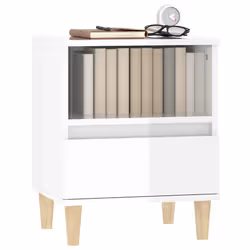 VidaXL 821799 Table de nuit et table de chevet Blanc - Vue supplémentaire 4
