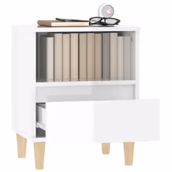 VidaXL 821799 Table de nuit et table de chevet Blanc - Vue supplémentaire 5