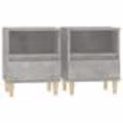 vidaXL Tables de chevet 2 pcs Gris béton 40x35x50 cm