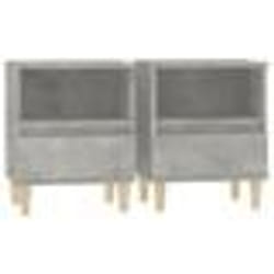 vidaXL Tables de chevet 2 pcs Gris béton 40x35x50 cm