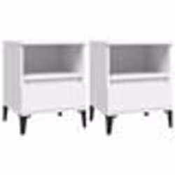 vidaXL Tables de chevet 2 pcs Blanc 40x35x50 cm