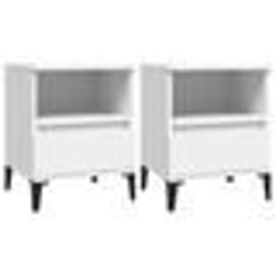 vidaXL Tables de chevet 2 pcs Blanc 40x35x50 cm