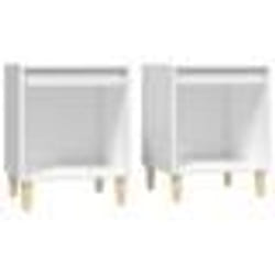 vidaXL Tables de chevet 2 pcs Blanc 40x35x50 cm