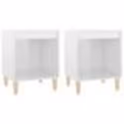 vidaXL Tables de chevet 2 pcs Blanc brillant 40x35x50 cm