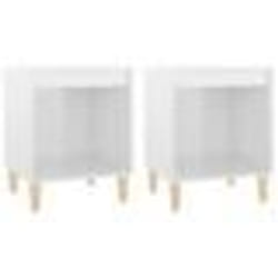 vidaXL Tables de chevet 2 pcs Blanc brillant 40x35x50 cm