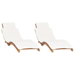 VidaXL 3143633 chaise d'extérieur Linge Siège rembourré Teck Crème, Blanc