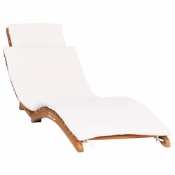 VidaXL 3143633 chaise d'extérieur Linge Siège rembourré Teck Crème, Blanc