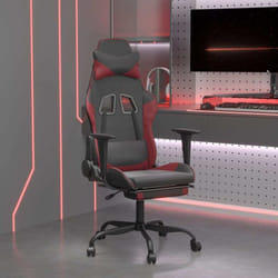 Chaise De Jeu Avec Repose-pied Noir/rouge Bordeaux Similicuir Vidaxl
