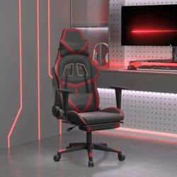 Chaise De Jeu Avec Repose-pied Noir/rouge Bordeaux Similicuir Vidaxl
