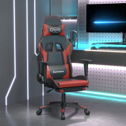 Chaise Gaming，chaise De Jeu Avec Repose-pied Noir/rouge Bordeaux Similicuir Vidaxl443226