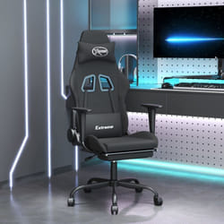 Chaise De Jeu Avec Repose-pied Noir Tissu Vidaxl