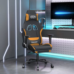 Chaise Gamer Avec Repose-pied Chaise Fauteuil De Bureau Style Moderne - Meuble De Bureau Noir Et Orange Tissu Vidaxl