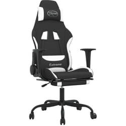 Chaise De Jeu Avec Repose-pied Noir Et Blanc Tissu Vidaxl