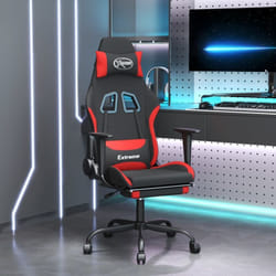 Chaise Gaming，chaise De Jeu Avec Repose-pied Noir Et Rouge Tissu Vidaxl189412
