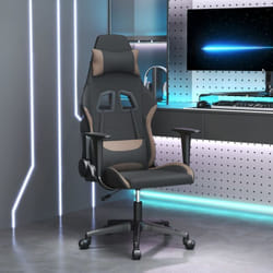 Chaise De Jeu Noir Et Taupe Tissu Vidaxl